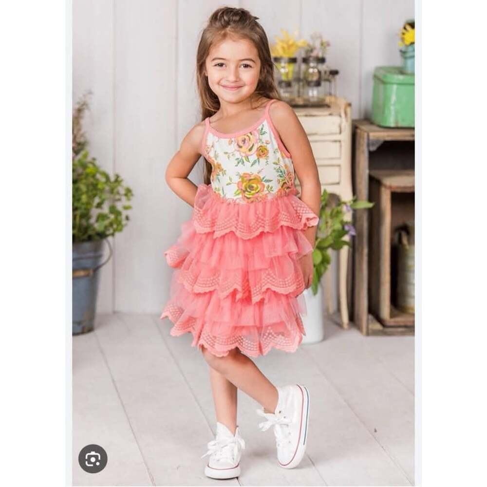 Matilda Jane Girls Dress Size 10 Peach Floral